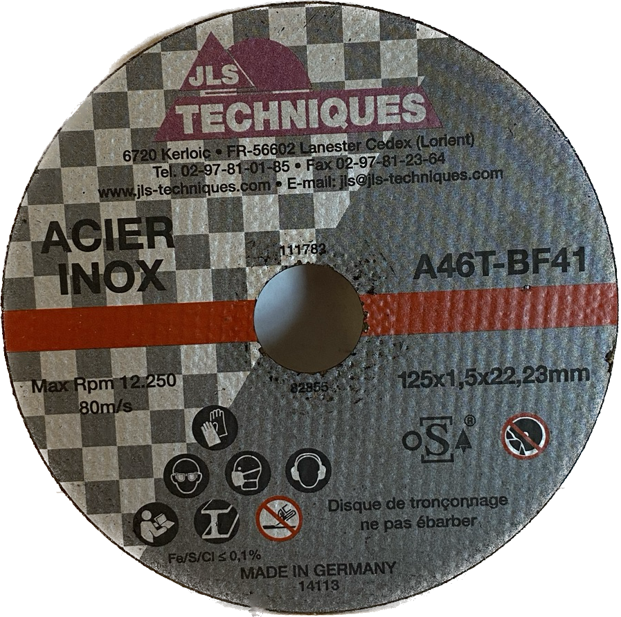 DISQUE A TRONCONNER (acier, inox)